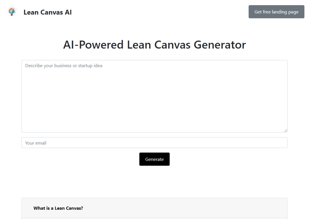 Lean Canvas AI