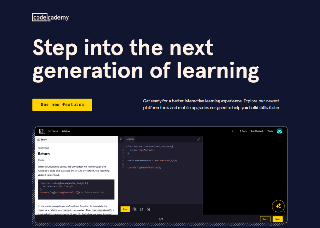 Codecademy AI Learning Tools