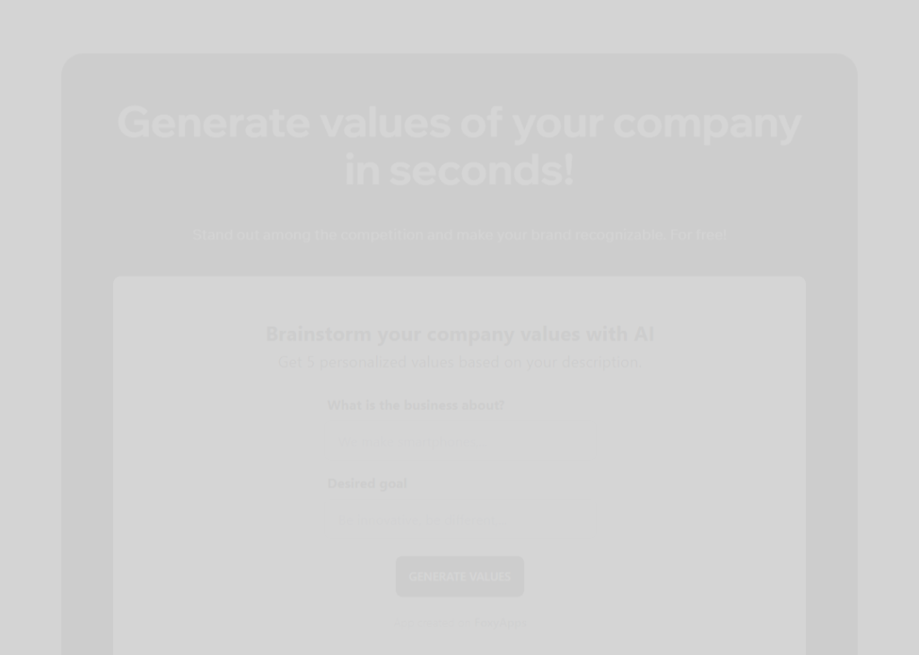 Company Values Generator