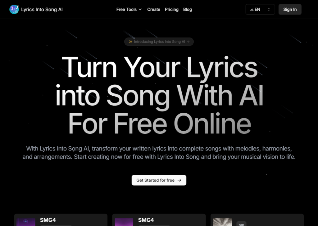 Lyrics Into Song AI