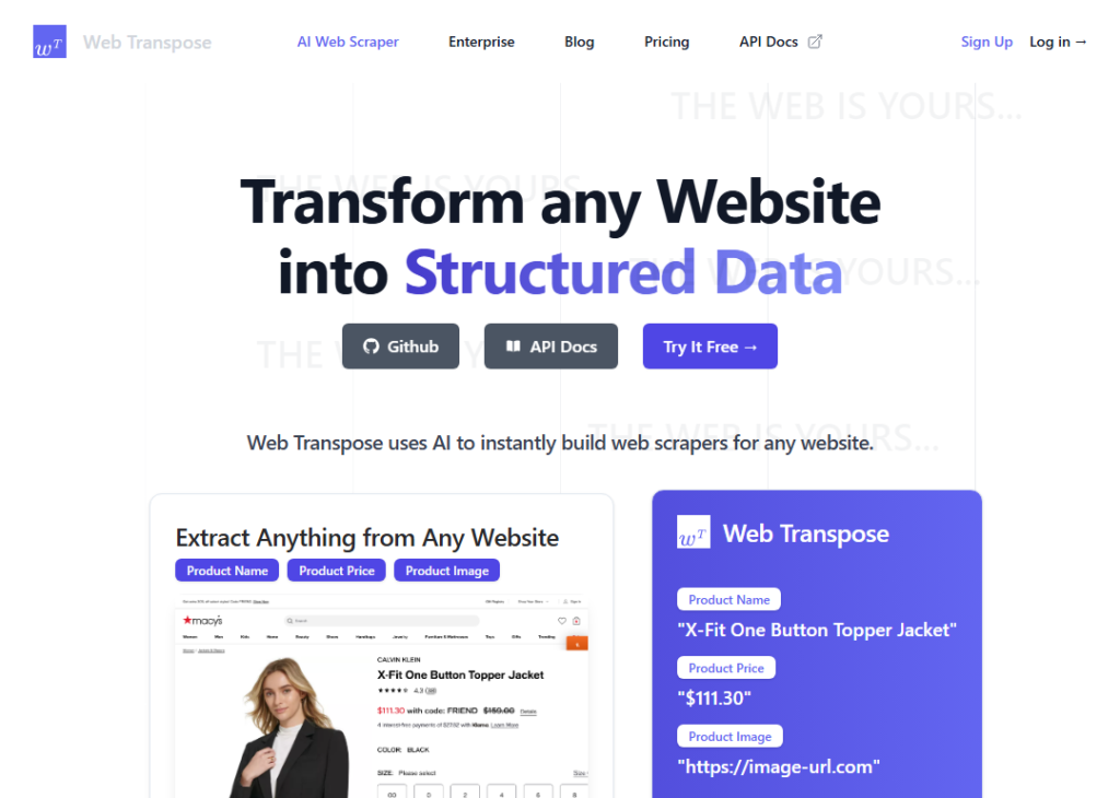 Web Transpose